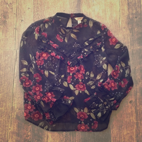 Arizona Jean Company Tops - Sheer Floral Arizona Top